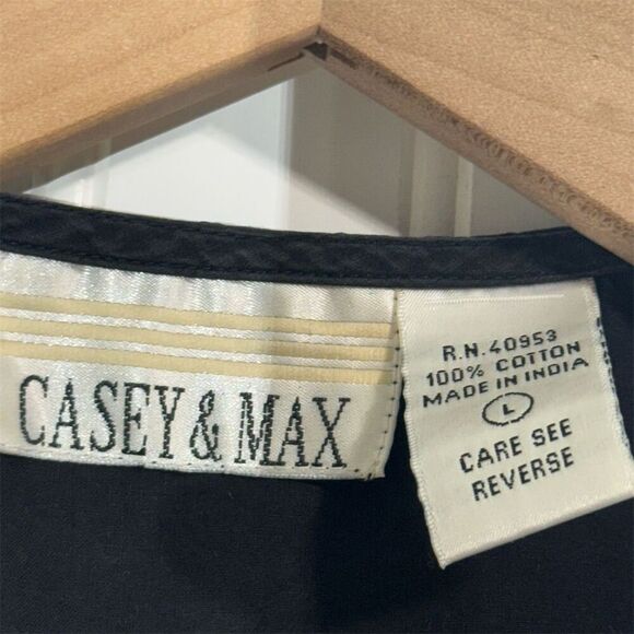 Casey & Max Black White Patchwork Vest Womens L Boho Grunge Folkcore Cottage - Picture 7 of 8